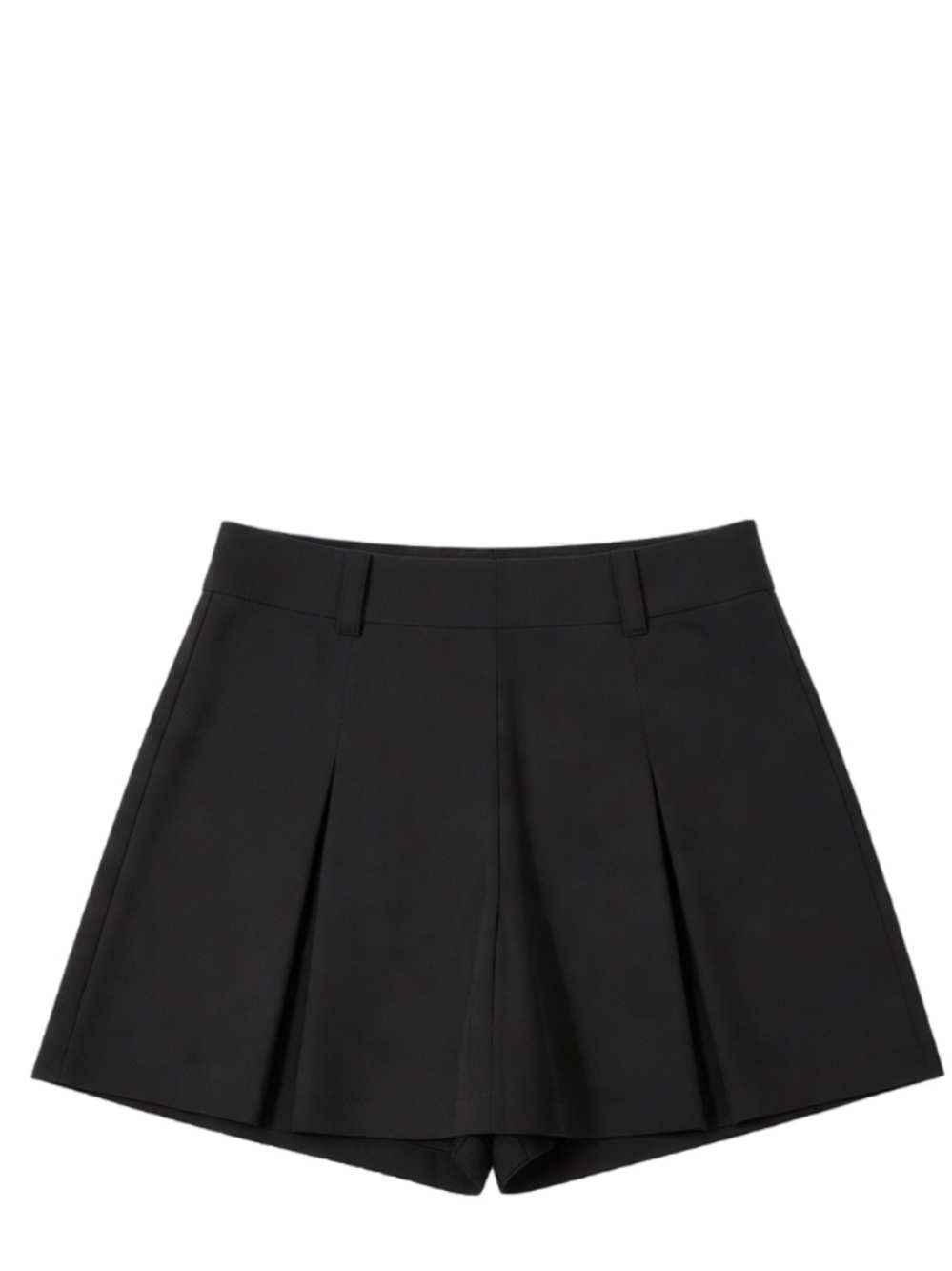Black Pleated Skort Shorts